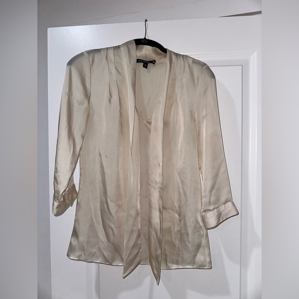 Creme Satin Blouse